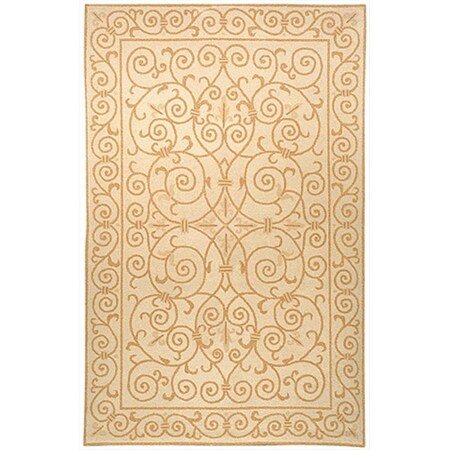 Safavieh 3 ft. x 3 ft. Round- Transitional Chelsea Ivory And Gold Hand Hooked Rug HK11P-3R